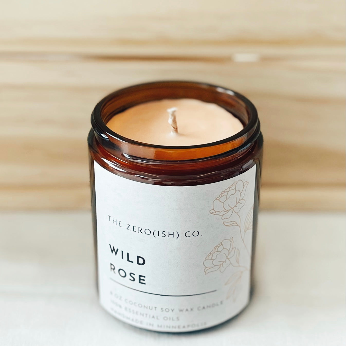 Coconut Soy Candle - 8.5 oz Amber Jar