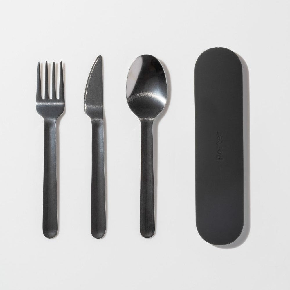 Travel Utensil Set with Silicone Case