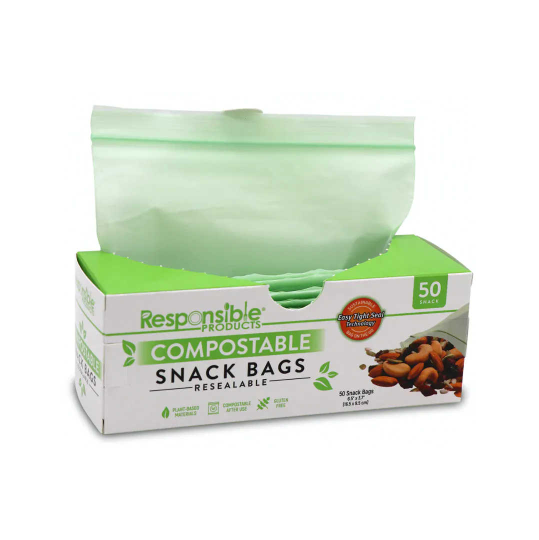 Compostable Resealable Zip Top Bags