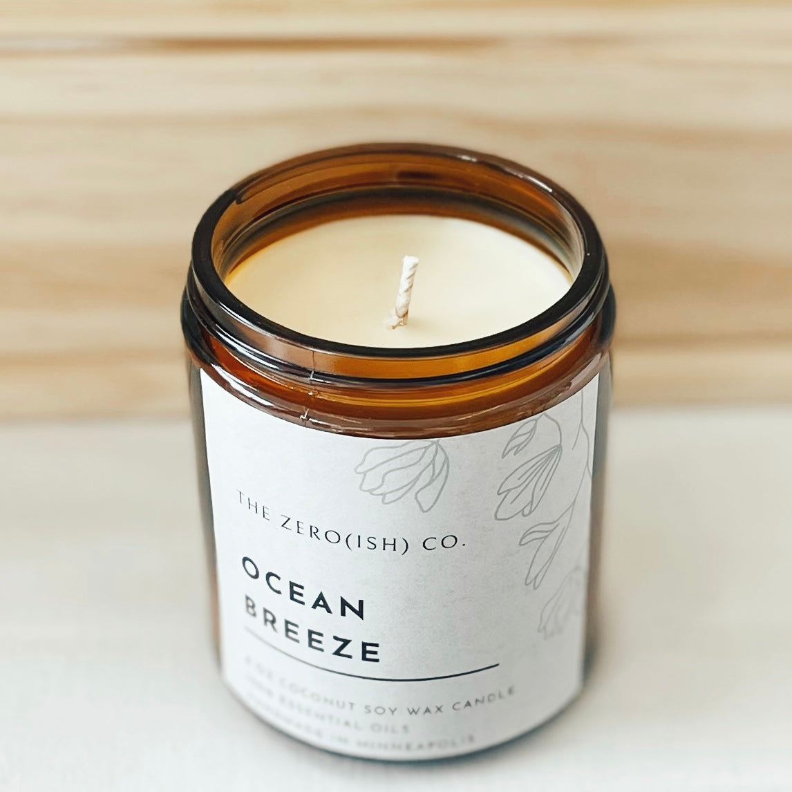 Coconut Soy Candle - 8.5 oz Amber Jar