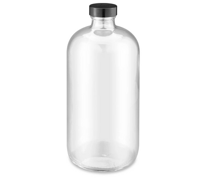 Glass Bottle - Clear Boston Round