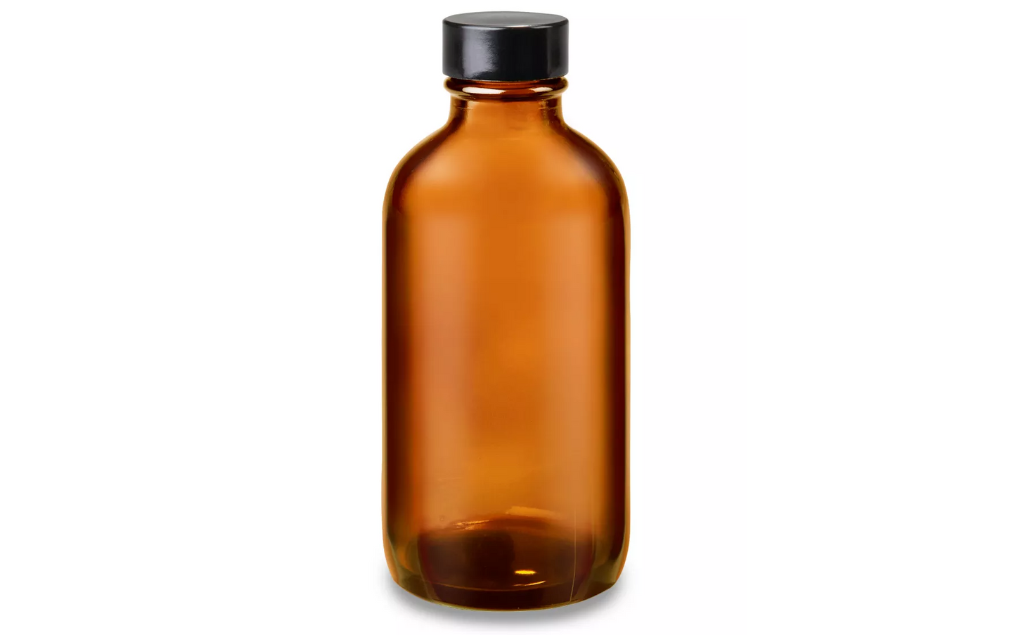 Glass Bottle - Amber Boston Round