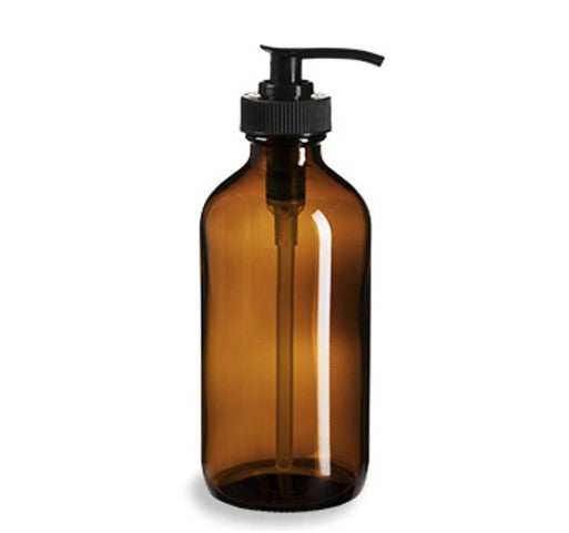 Glass Bottle - Amber Boston Round