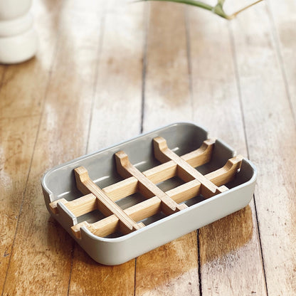 Compostable Plastic-Free Soap Dish With Removable Tray