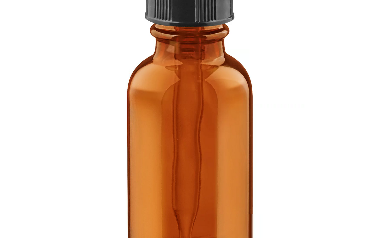 Glass Bottle - Amber Boston Round