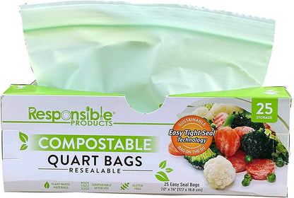 Compostable Resealable Zip Top Bags