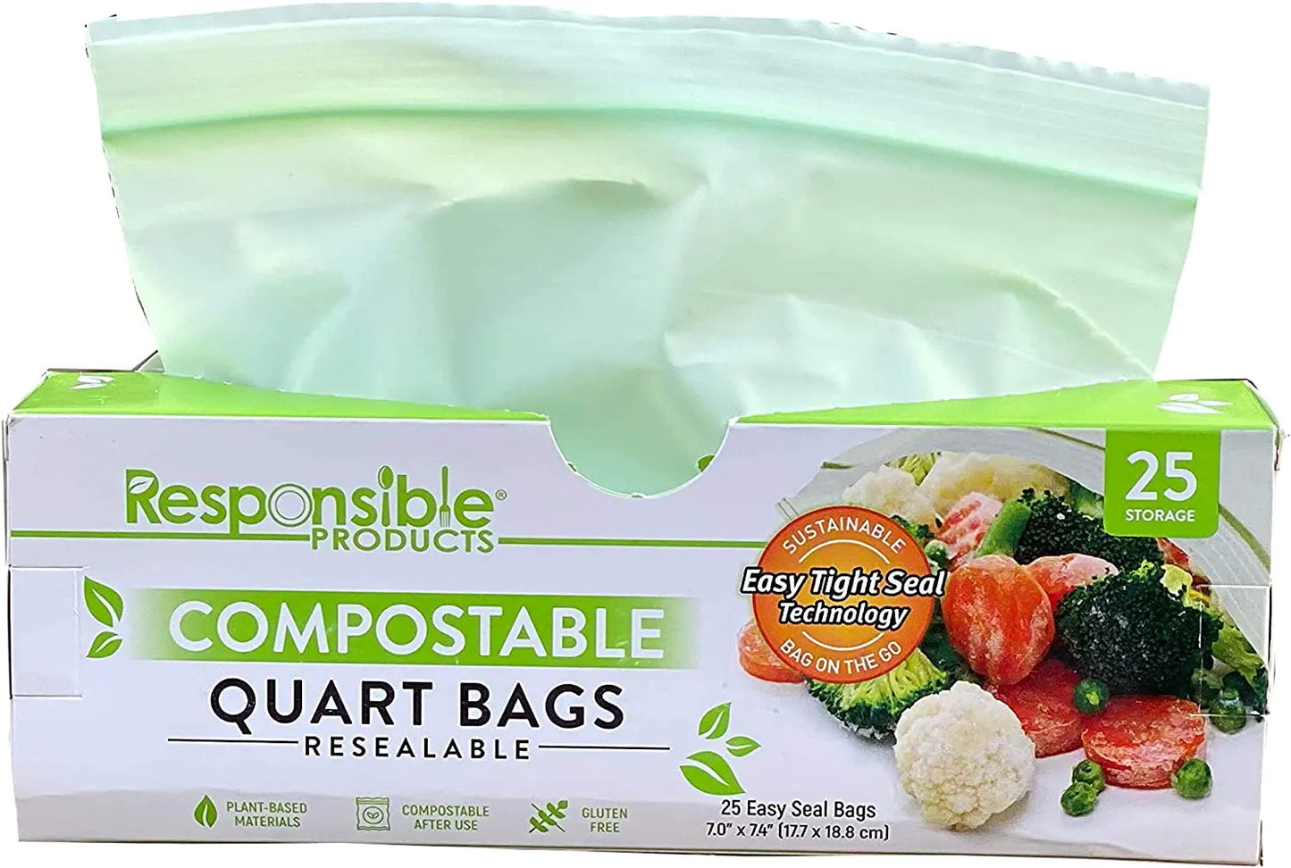 Compostable Resealable Zip Top Bags