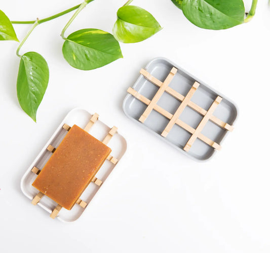 Compostable Plastic-Free Soap Dish With Removable Tray