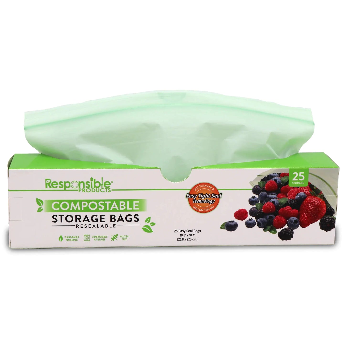 Compostable Resealable Zip Top Bags