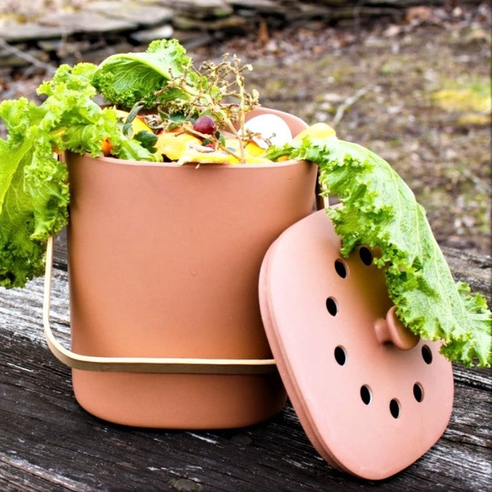 Bamboo Countertop Compost Bin The Zeroish Co.